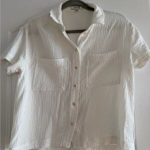 Madewell White Gauze Button-Down Shirt